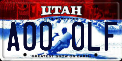 UT license plate A000LF