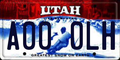 UT license plate A000LH