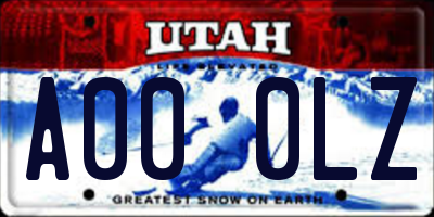 UT license plate A000LZ