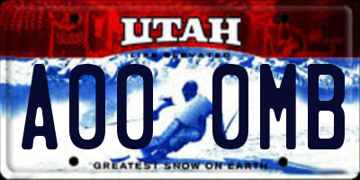 UT license plate A000MB