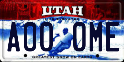 UT license plate A000ME