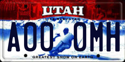 UT license plate A000MH