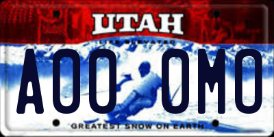 UT license plate A000MO