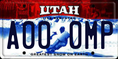 UT license plate A000MP