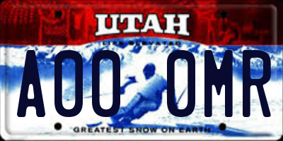 UT license plate A000MR