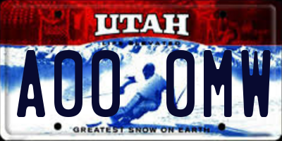 UT license plate A000MW