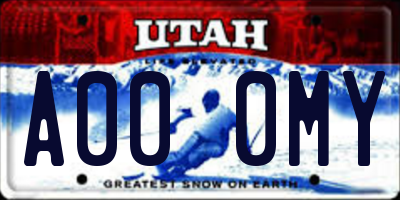 UT license plate A000MY