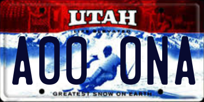 UT license plate A000NA