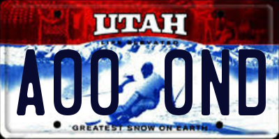 UT license plate A000ND