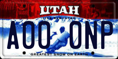 UT license plate A000NP