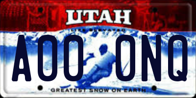 UT license plate A000NQ