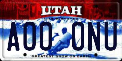 UT license plate A000NU