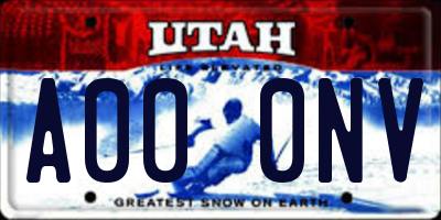 UT license plate A000NV