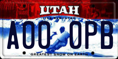 UT license plate A000PB