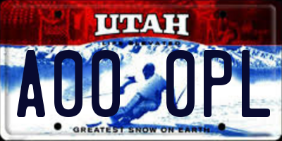 UT license plate A000PL