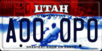 UT license plate A000PO