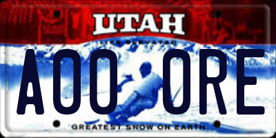 UT license plate A000RE