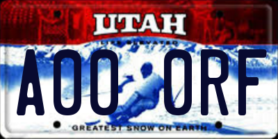 UT license plate A000RF