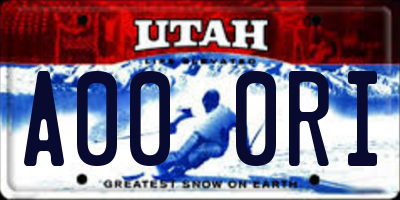 UT license plate A000RI