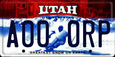 UT license plate A000RP