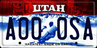 UT license plate A000SA