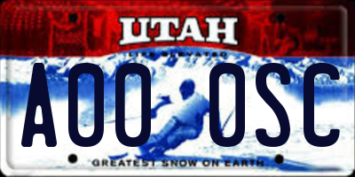 UT license plate A000SC