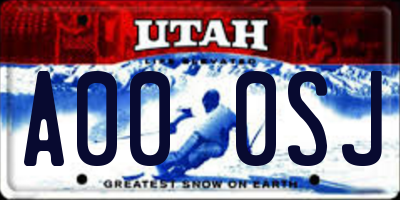 UT license plate A000SJ