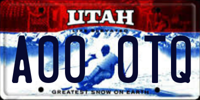 UT license plate A000TQ