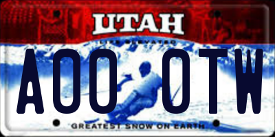 UT license plate A000TW