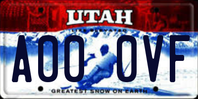 UT license plate A000VF