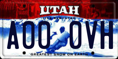 UT license plate A000VH