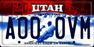 UT license plate A000VM