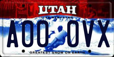 UT license plate A000VX