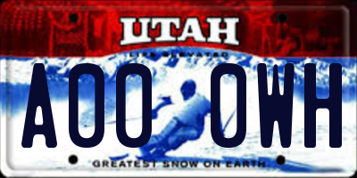UT license plate A000WH