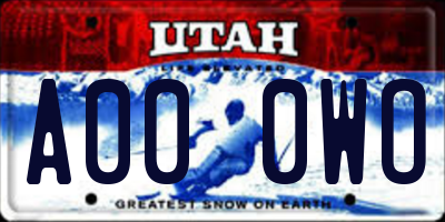 UT license plate A000WO