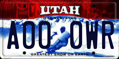 UT license plate A000WR