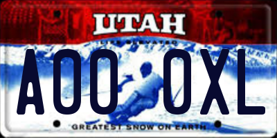 UT license plate A000XL