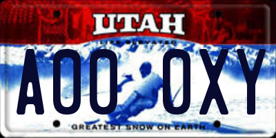 UT license plate A000XY