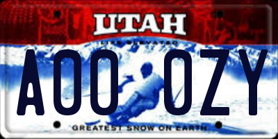 UT license plate A000ZY