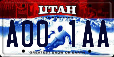 UT license plate A001AA