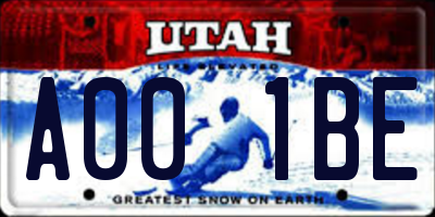 UT license plate A001BE