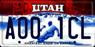 UT license plate A001CL