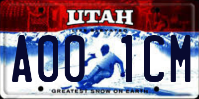 UT license plate A001CM