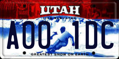 UT license plate A001DC