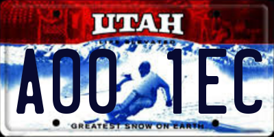 UT license plate A001EC