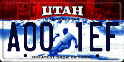 UT license plate A001EF