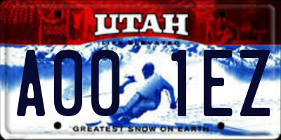 UT license plate A001EZ