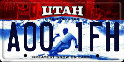 UT license plate A001FH