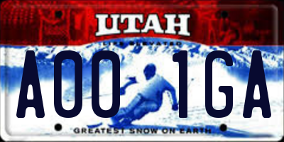 UT license plate A001GA