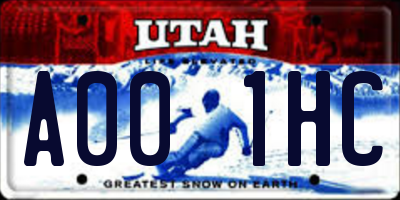 UT license plate A001HC